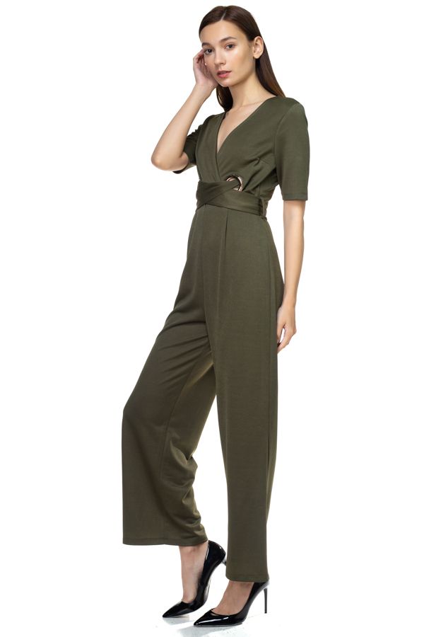 Grommets Belted Jumpsuit - Absolute Fashion 2020
