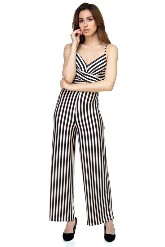 Stripe Front Twist Jumpsuit - Absolute Fashion 2020