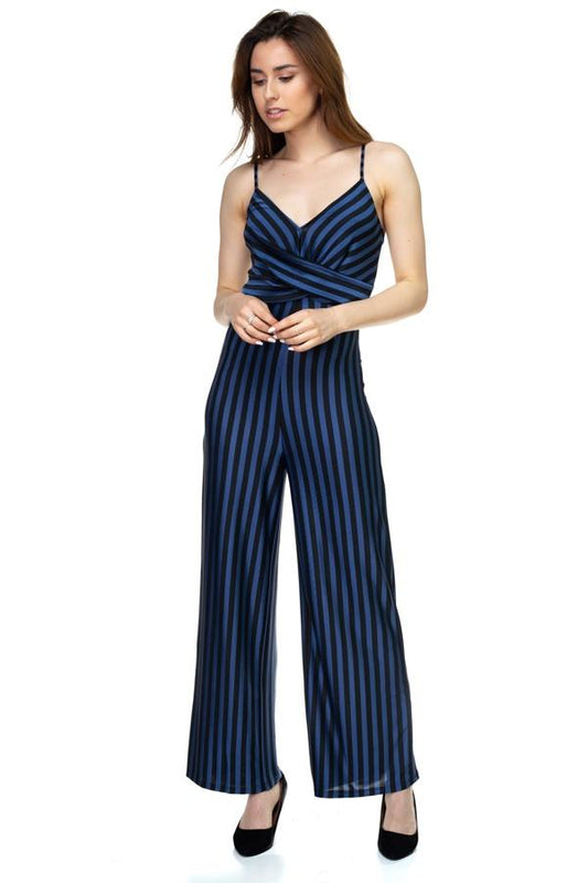 Stripe Front Twist Jumpsuit - Absolute Fashion 2020