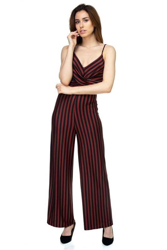 Stripe Front Twist Jumpsuit - Absolute Fashion 2020