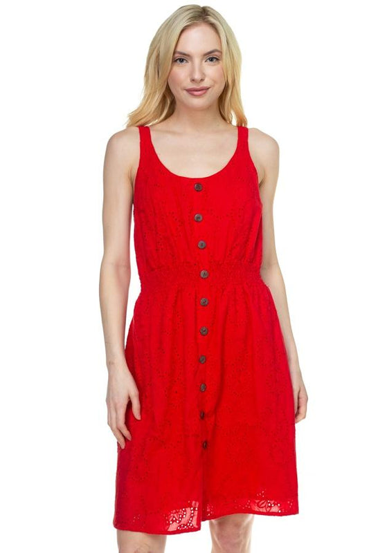 Floral Embroidered Sleeveless Dress - Absolute Fashion 2020