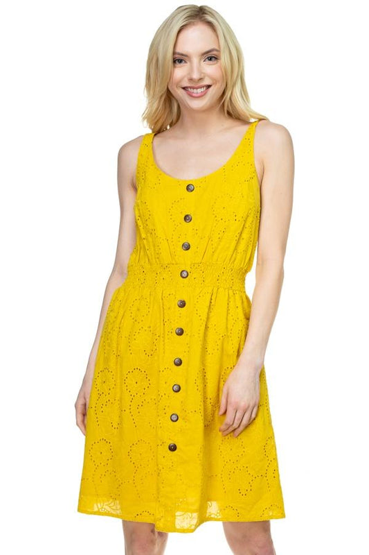 Floral Embroidered Sleeveless Dress - Absolute Fashion 2020