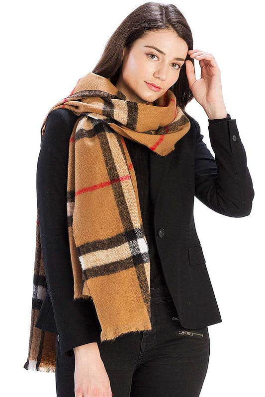 Checker Plaid Pattern Scarf - Absolute Fashion 2020