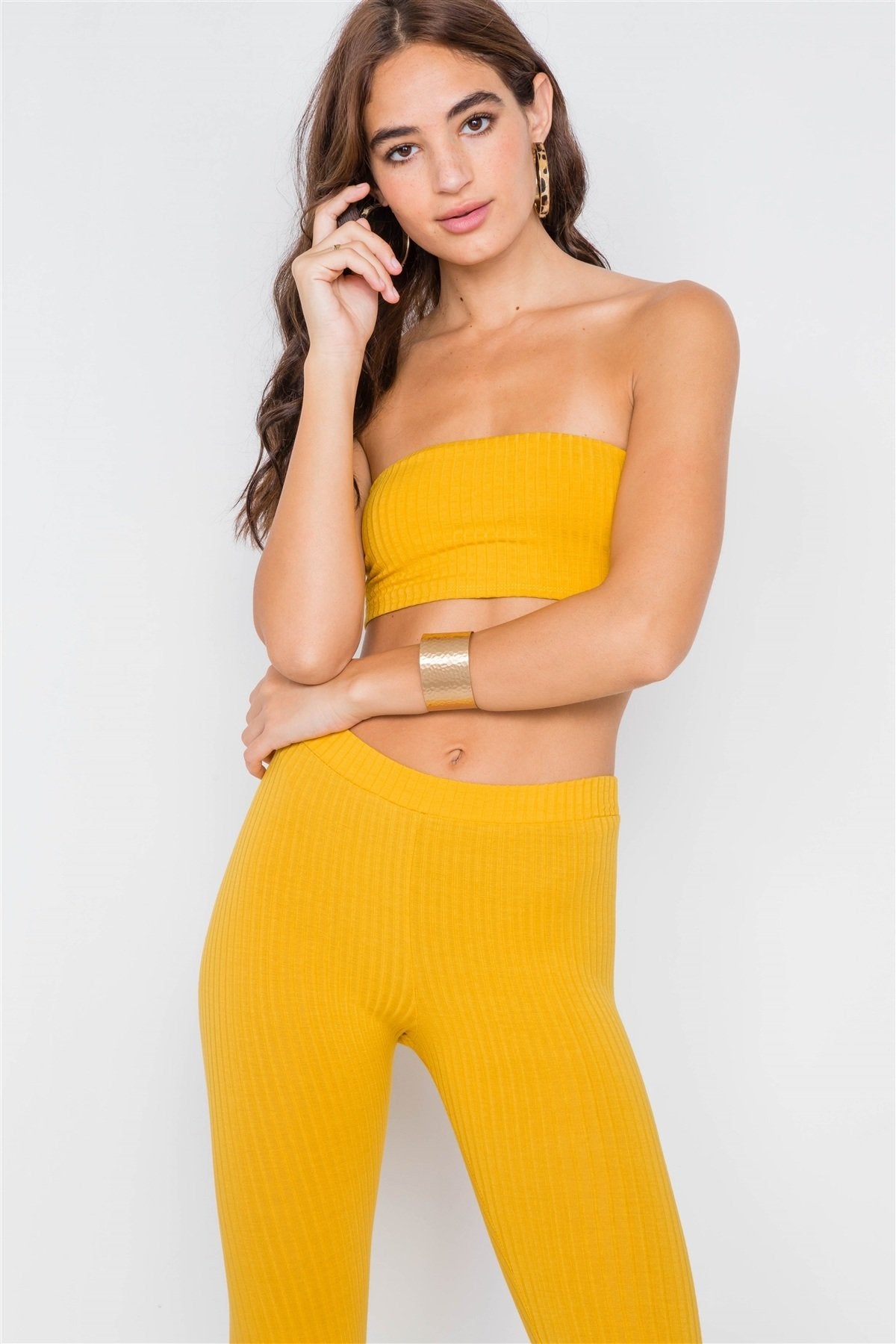 Ribbed Crop Tube Top & Ankle Legging Set - Absolute Fashion 2020