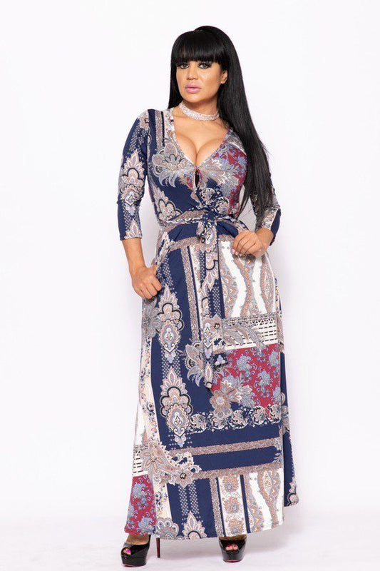 Elegant Maxi Dress With A Waist Tie - Absolute Fashion 2020