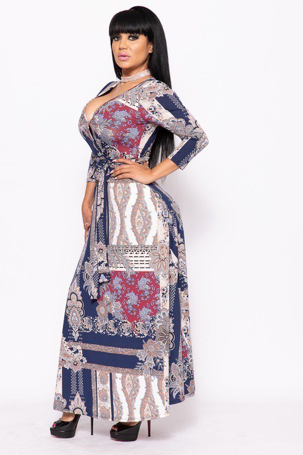 Elegant Maxi Dress With A Waist Tie - Absolute Fashion 2020
