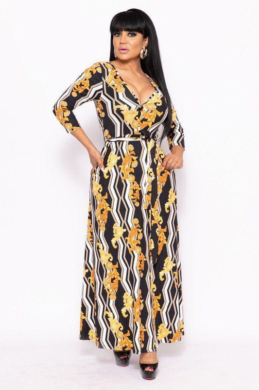 Elegant Maxi Dress With A Waist Tie - Absolute Fashion 2020