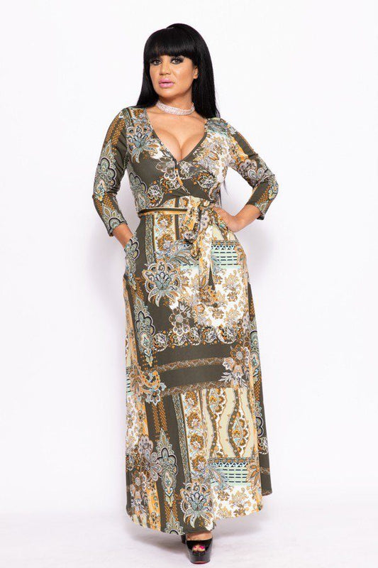 Elegant Maxi Dress With A Waist Tie - Absolute Fashion 2020