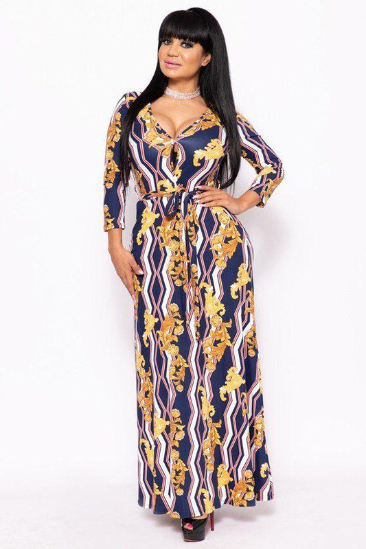 Elegant Maxi Dress With A Waist Tie - Absolute Fashion 2020