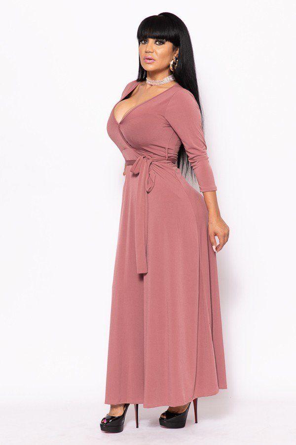 Elegant Maxi Dress With A Waist Tie - Absolute Fashion 2020