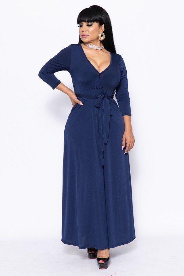 Elegant Maxi Dress With A Waist Tie - Absolute Fashion 2020