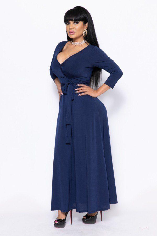 Elegant Maxi Dress With A Waist Tie - Absolute Fashion 2020