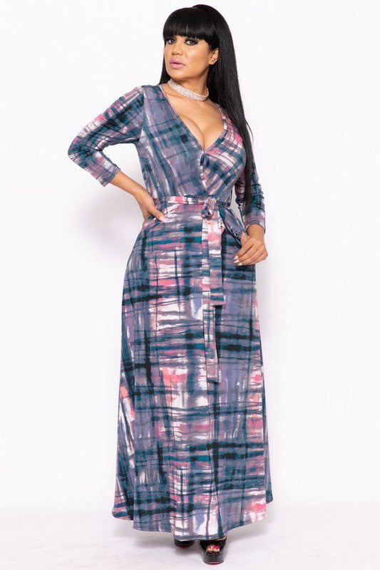 Elegant Maxi Dress With A Waist Tie - Absolute Fashion 2020