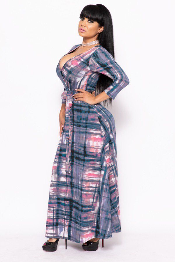 Elegant Maxi Dress With A Waist Tie - Absolute Fashion 2020
