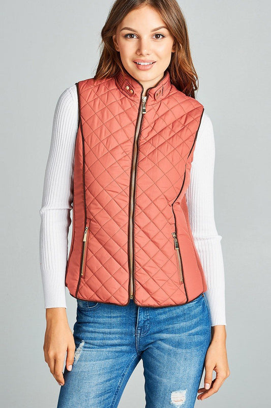 Faux Shearling Lined Quilted Padding Vest - Absolute Fashion 2020