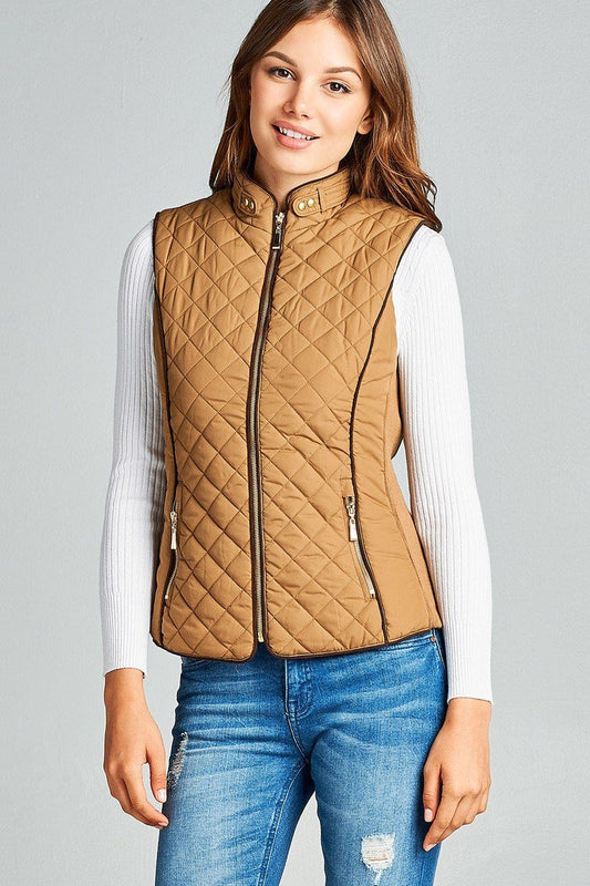 Faux Shearling Lined Quilted Padding Vest - Absolute Fashion 2020