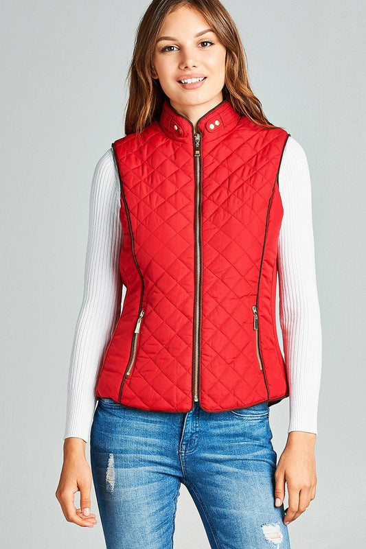 Faux Shearling Lined Quilted Padding Vest - Absolute Fashion 2020