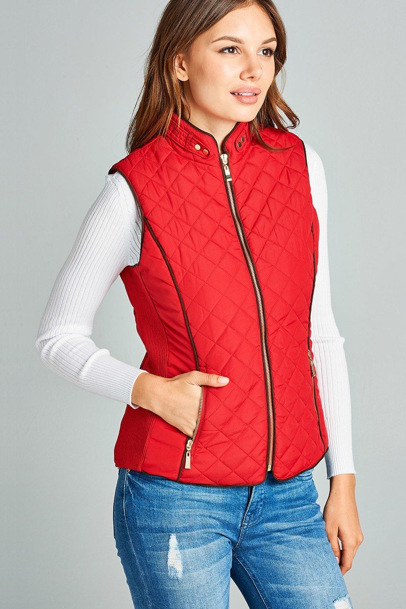 Faux Shearling Lined Quilted Padding Vest - Absolute Fashion 2020