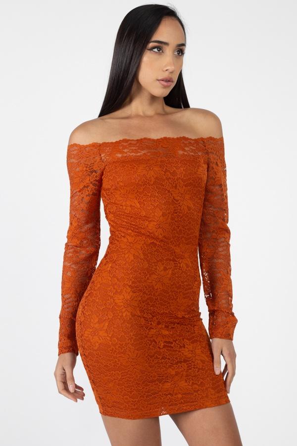 Floral Lace Off Shoulder Dress - Absolute Fashion 2020