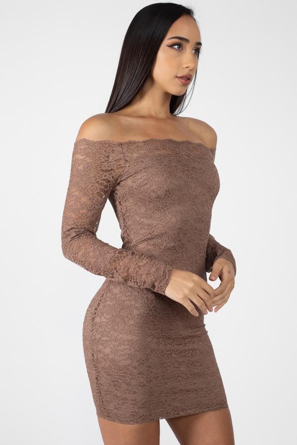 Floral Lace Off Shoulder Dress - Absolute Fashion 2020