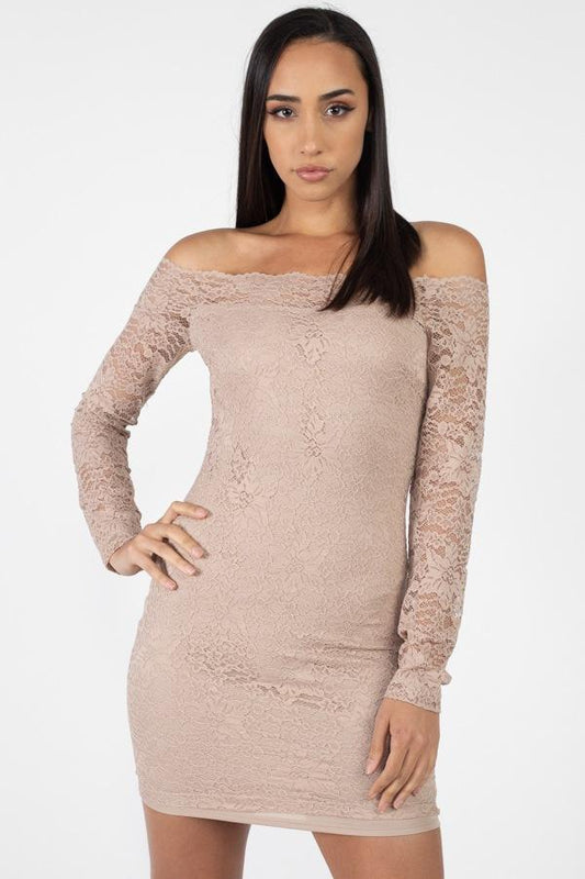 Floral Lace Off Shoulder Dress - Absolute Fashion 2020