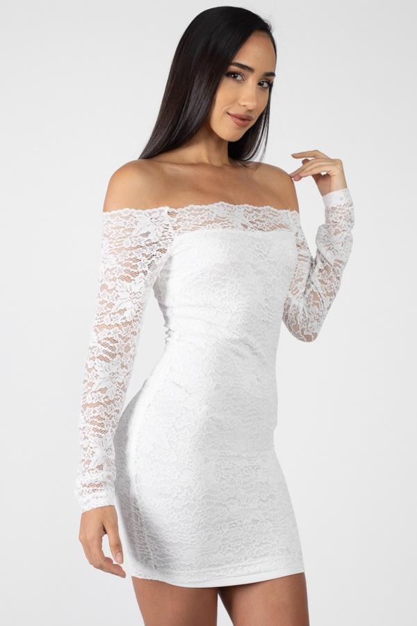 Floral Lace Off Shoulder Dress - Absolute Fashion 2020