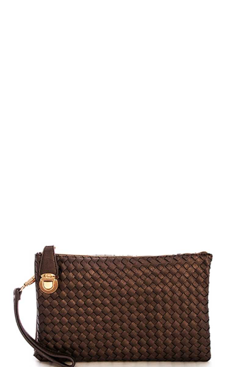 Fashion Cute Trendy Woven Clutch Crossbody Bag With Two Straps - Absolute Fashion 2020