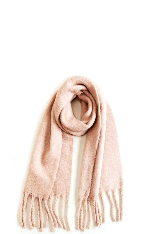Solid Scarf With Chunky Fringe - Absolute Fashion 2020