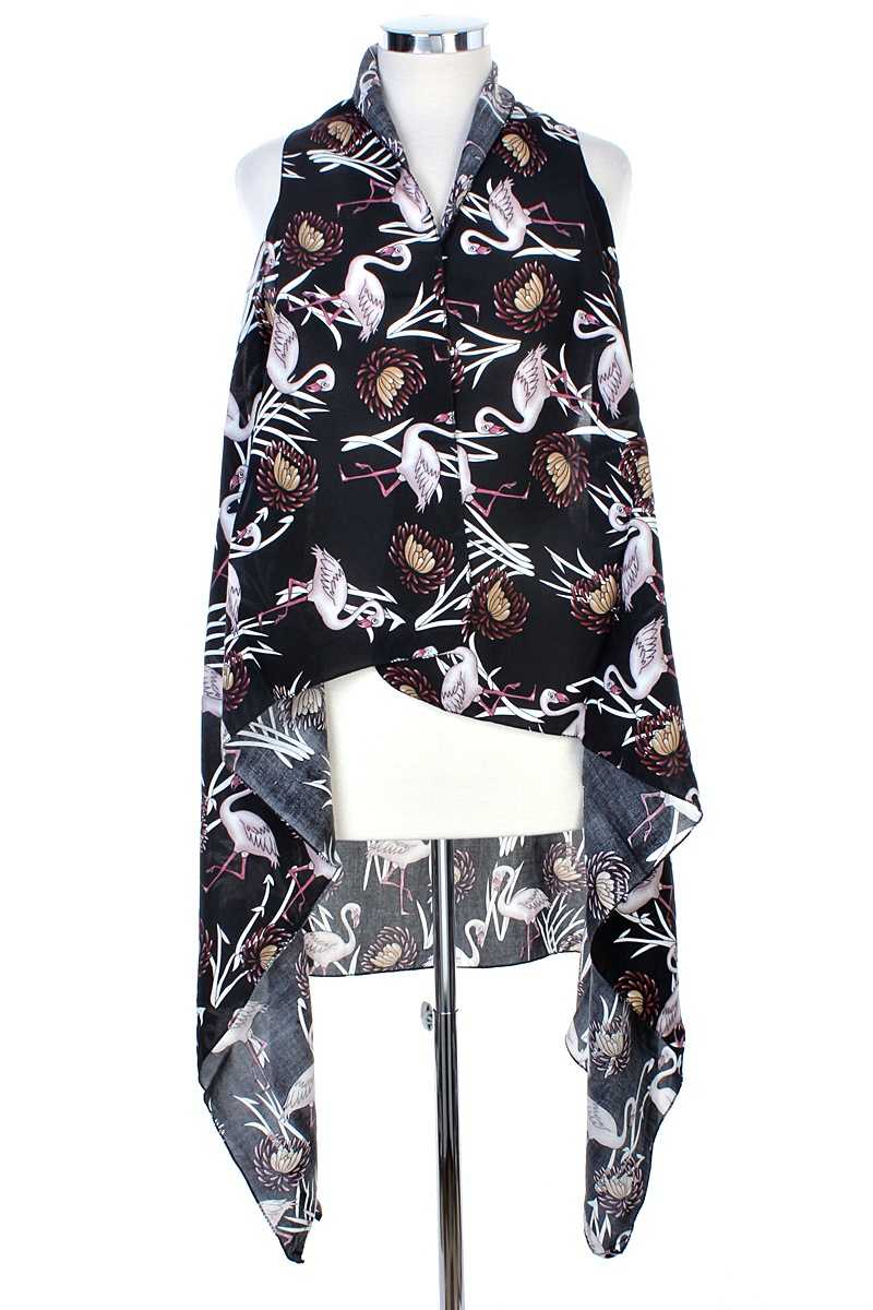 Draped Flamingo Printed Vest - Absolute Fashion 2020