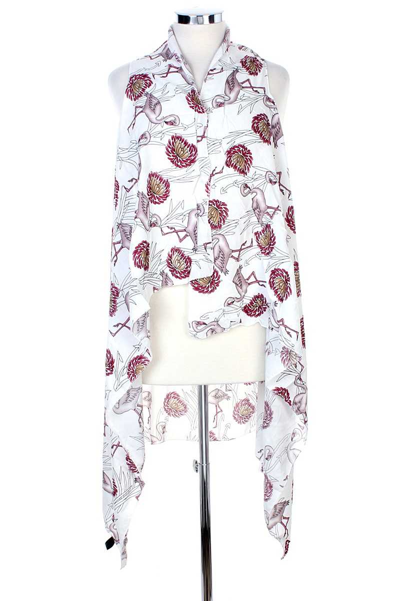 Draped Flamingo Printed Vest - Absolute Fashion 2020