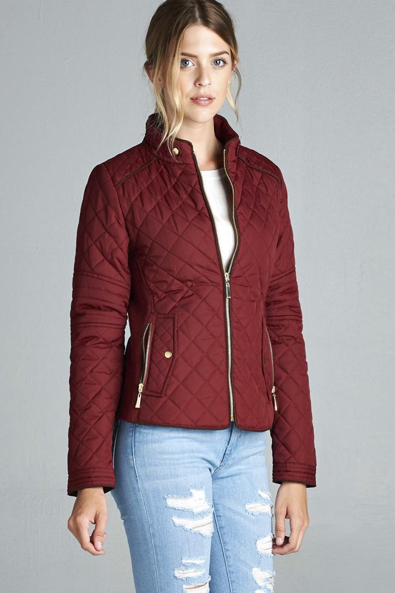Quilted Padding Jacket With Suede Piping Details - Absolute Fashion 2020