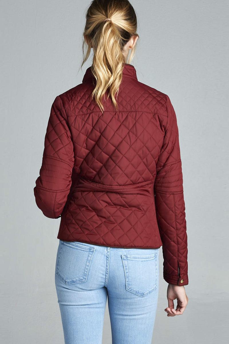 Quilted Padding Jacket With Suede Piping Details - Absolute Fashion 2020