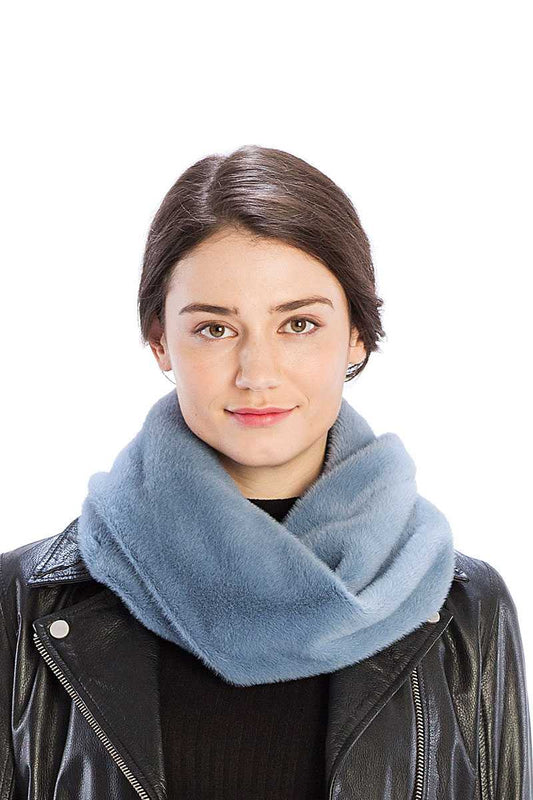 Solid Color Faux Mink Fur Infinity Scarf - Absolute Fashion 2020