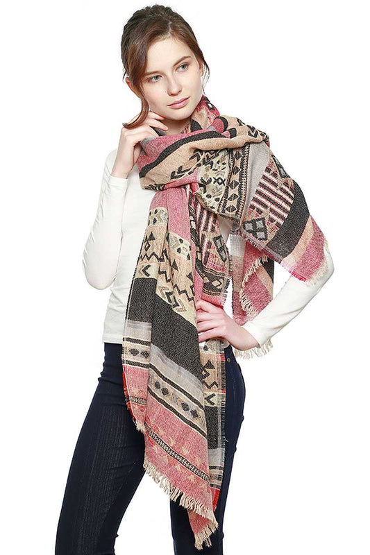 Aztec Pattern Bohemian Oblong Scarf - Absolute Fashion 2020