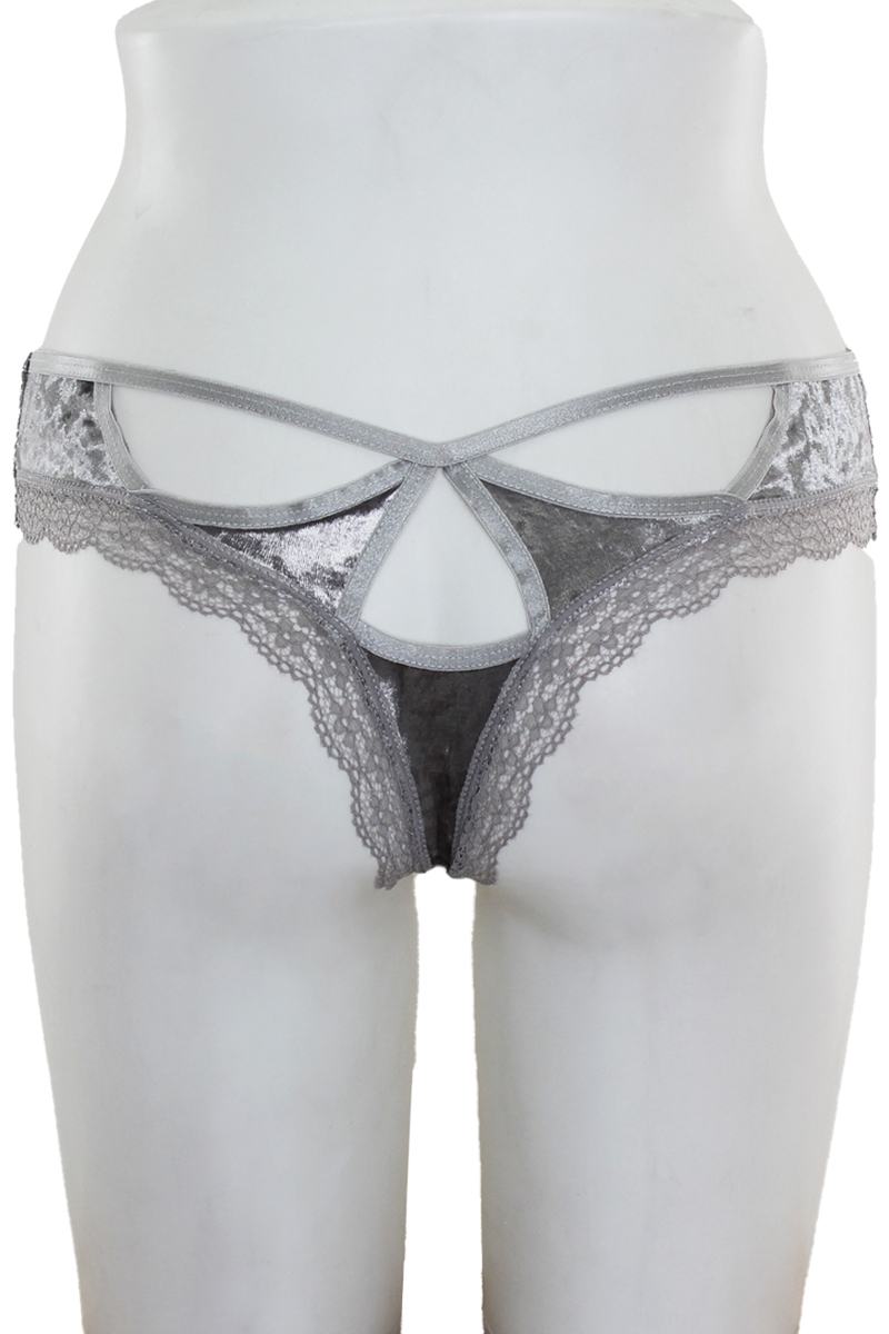 Cut Out Back Velvet Thong - Absolute Fashion 2020