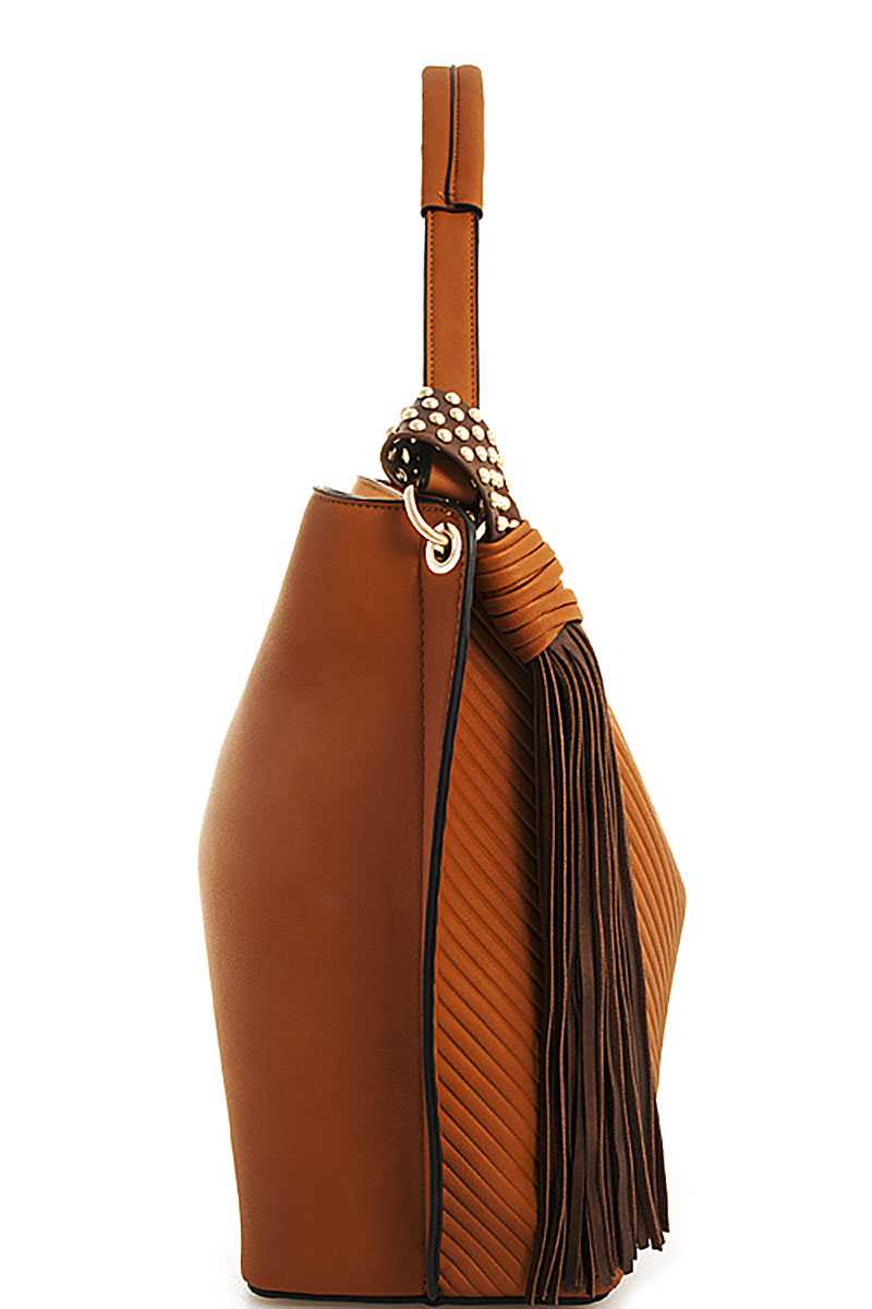 Trendy Chic Tassel Satchel With Long Strap - Absolute Fashion 2020