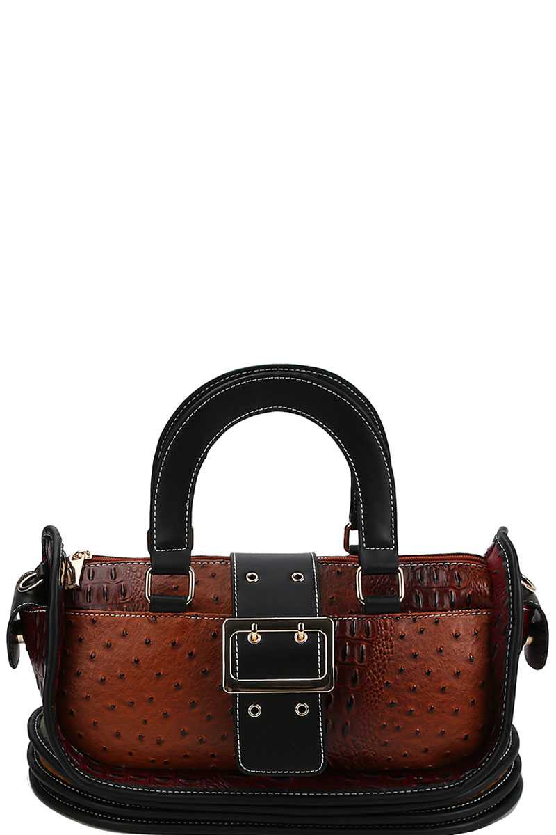 Buckle Accent Stylish Cute Satchel With Long Strap - Absolute Fashion 2020