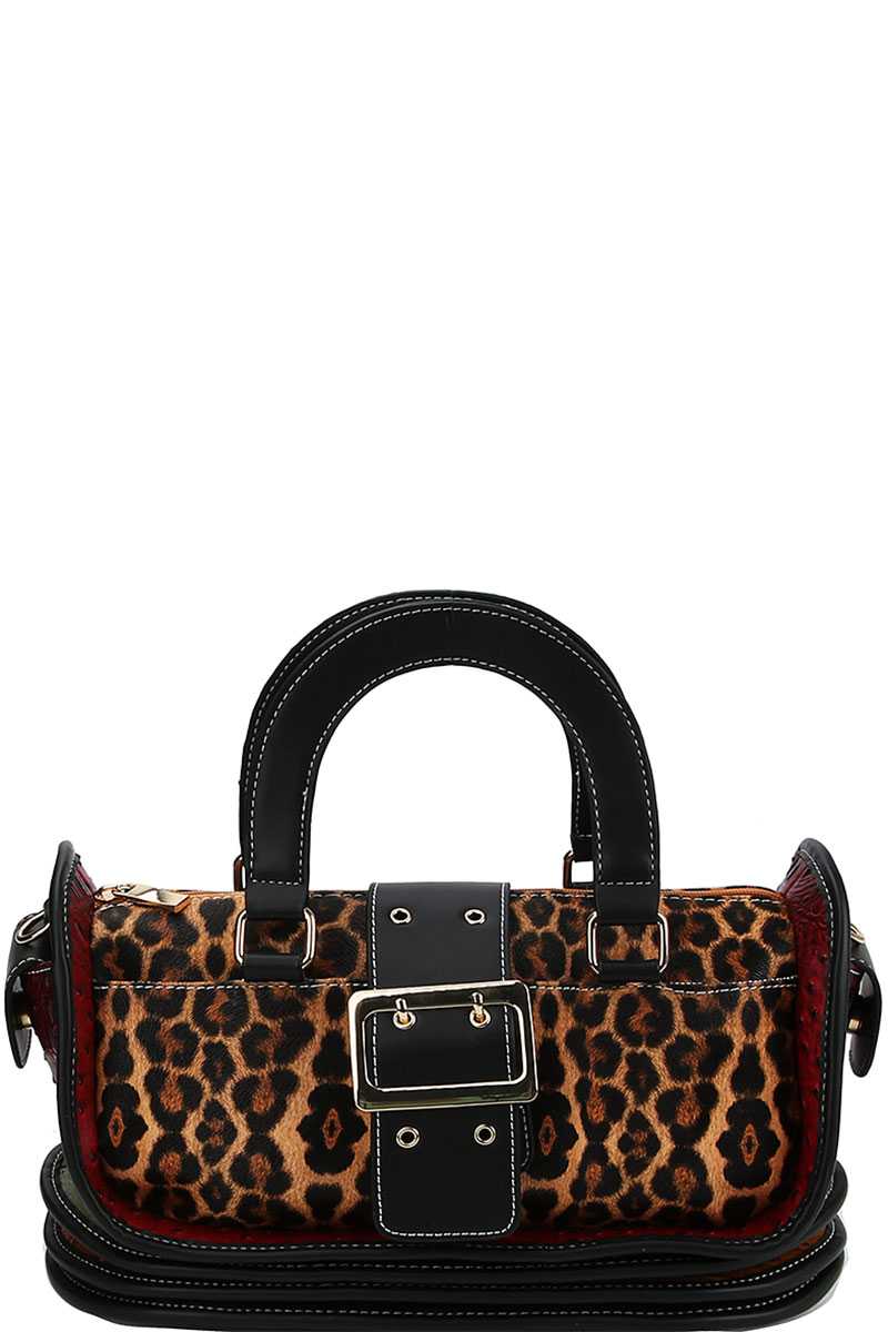 Buckle Accent Stylish Cute Satchel With Long Strap - Absolute Fashion 2020