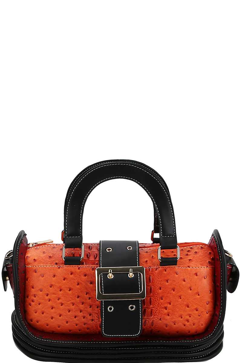Buckle Accent Stylish Cute Satchel With Long Strap - Absolute Fashion 2020