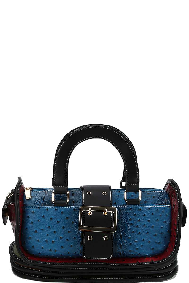 Buckle Accent Stylish Cute Satchel With Long Strap - Absolute Fashion 2020