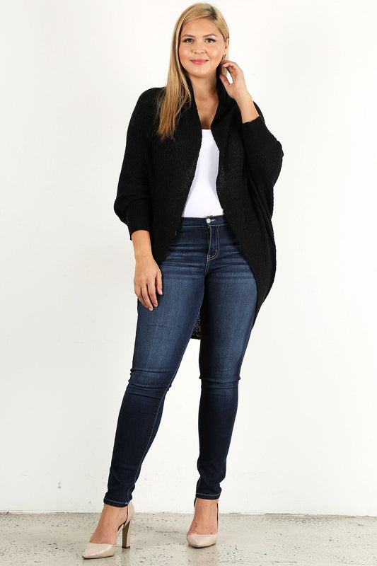 Solid Loose Knit, Open Cocoon Cardigan - Absolute Fashion 2020