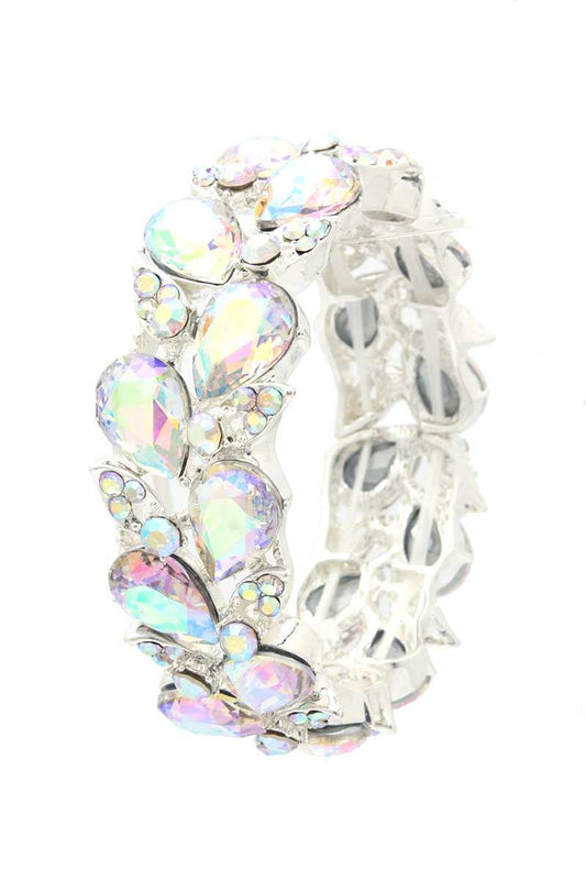 Teardrop Shape Rhinestone Stretch Bracelet - Absolute Fashion 2020