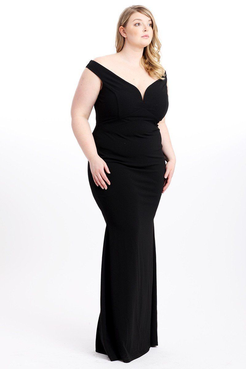Techno Crepe Stretch Off The Shoulder Dress - Absolute Fashion 2020