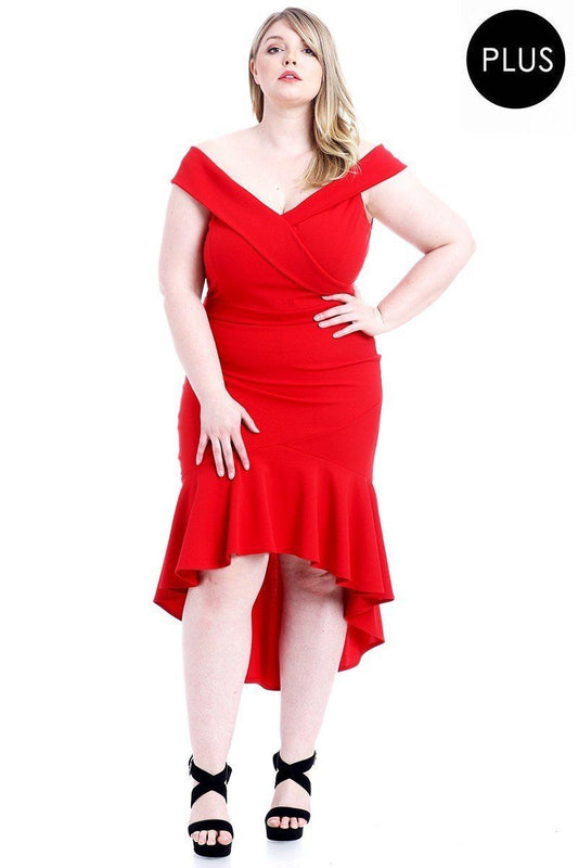 Techno Crepe Stretch Off The Shoulder Dress - Absolute Fashion 2020