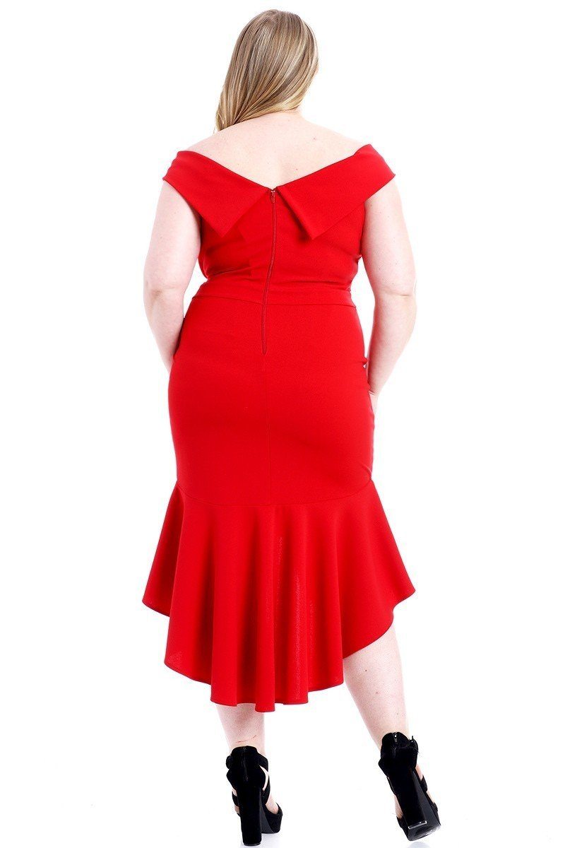 Techno Crepe Stretch Off The Shoulder Dress - Absolute Fashion 2020