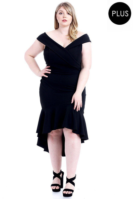 Techno Crepe Stretch Off The Shoulder Dress - Absolute Fashion 2020