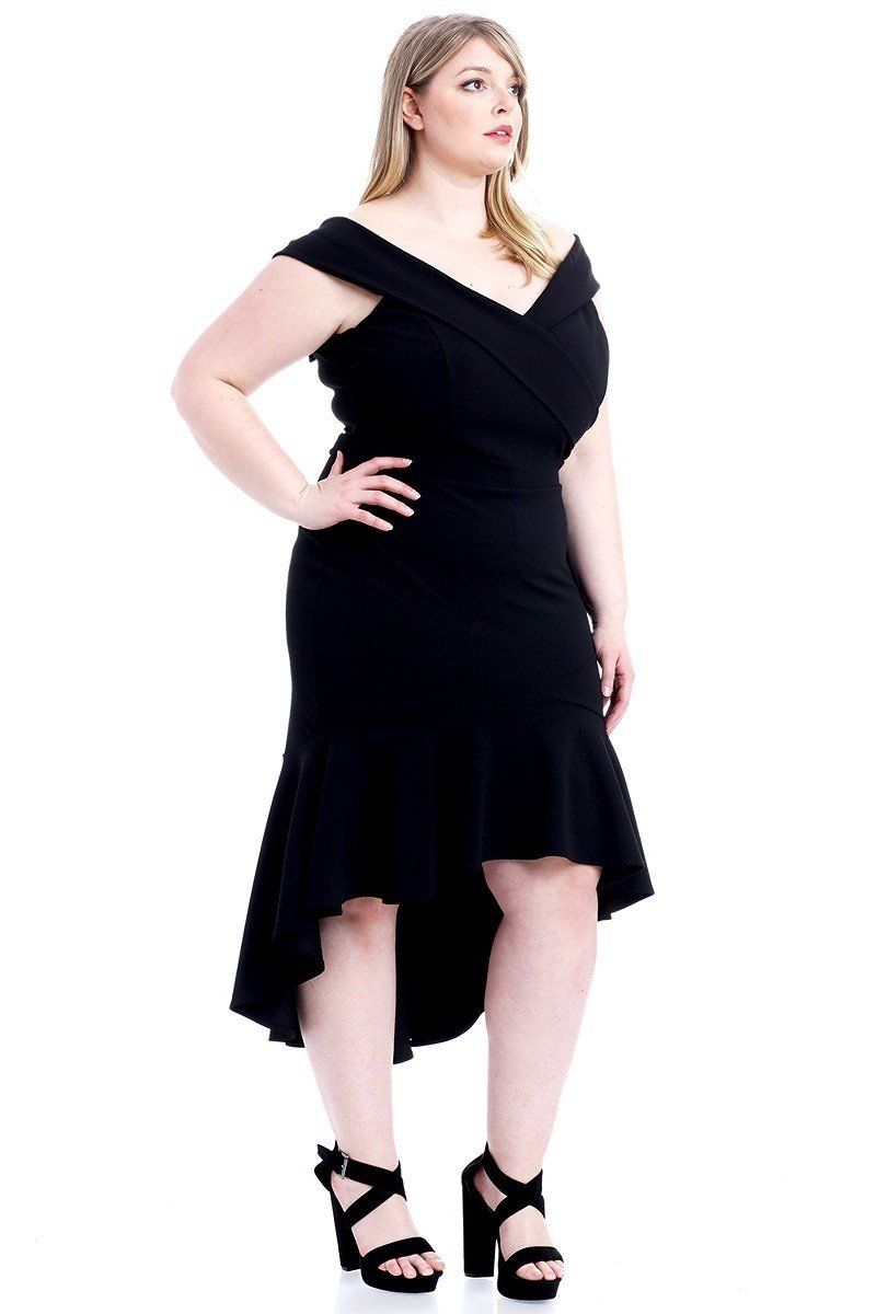Techno Crepe Stretch Off The Shoulder Dress - Absolute Fashion 2020