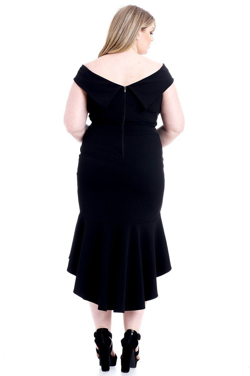 Techno Crepe Stretch Off The Shoulder Dress - Absolute Fashion 2020