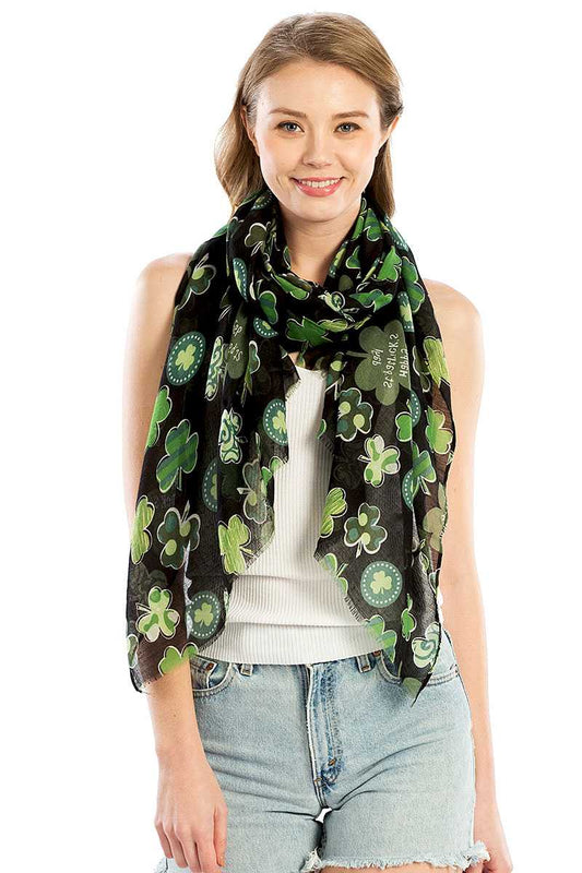 Fashion Chiffon Clover Print Scarf - Absolute Fashion 2020