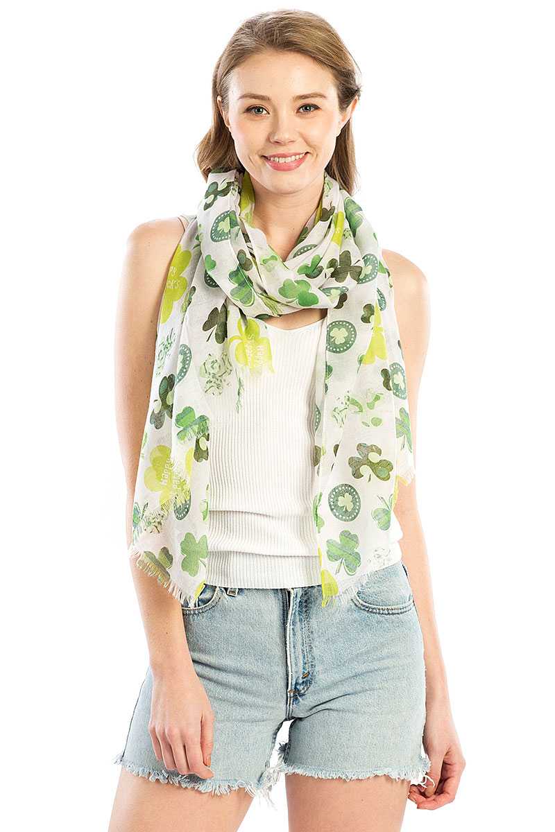 Fashion Chiffon Clover Print Scarf - Absolute Fashion 2020